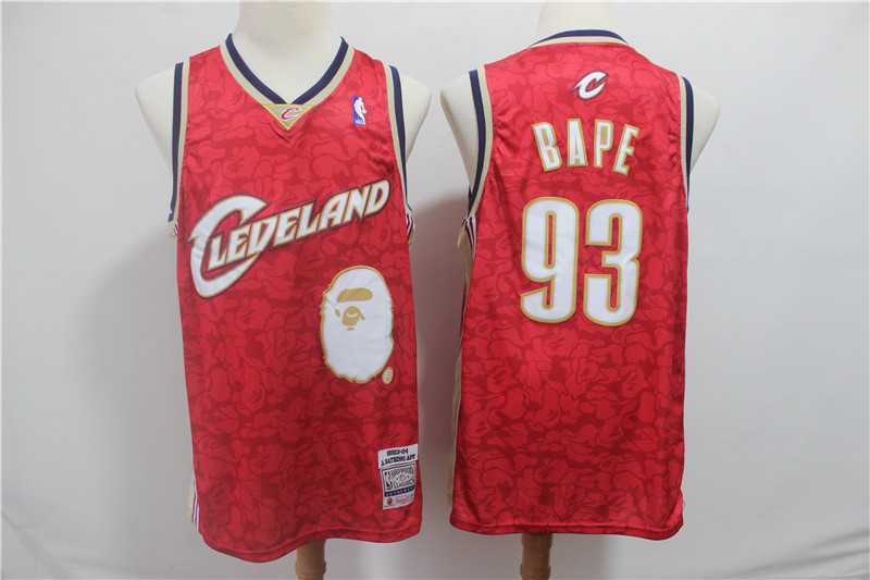 Cavaliers 93 Bape Red 2003 04 Hardwood Classics Jersey,We sell and wholesale Cavaliers 93 Bape Red 2003 04 Hardwood Classics Jersey on line form chian!